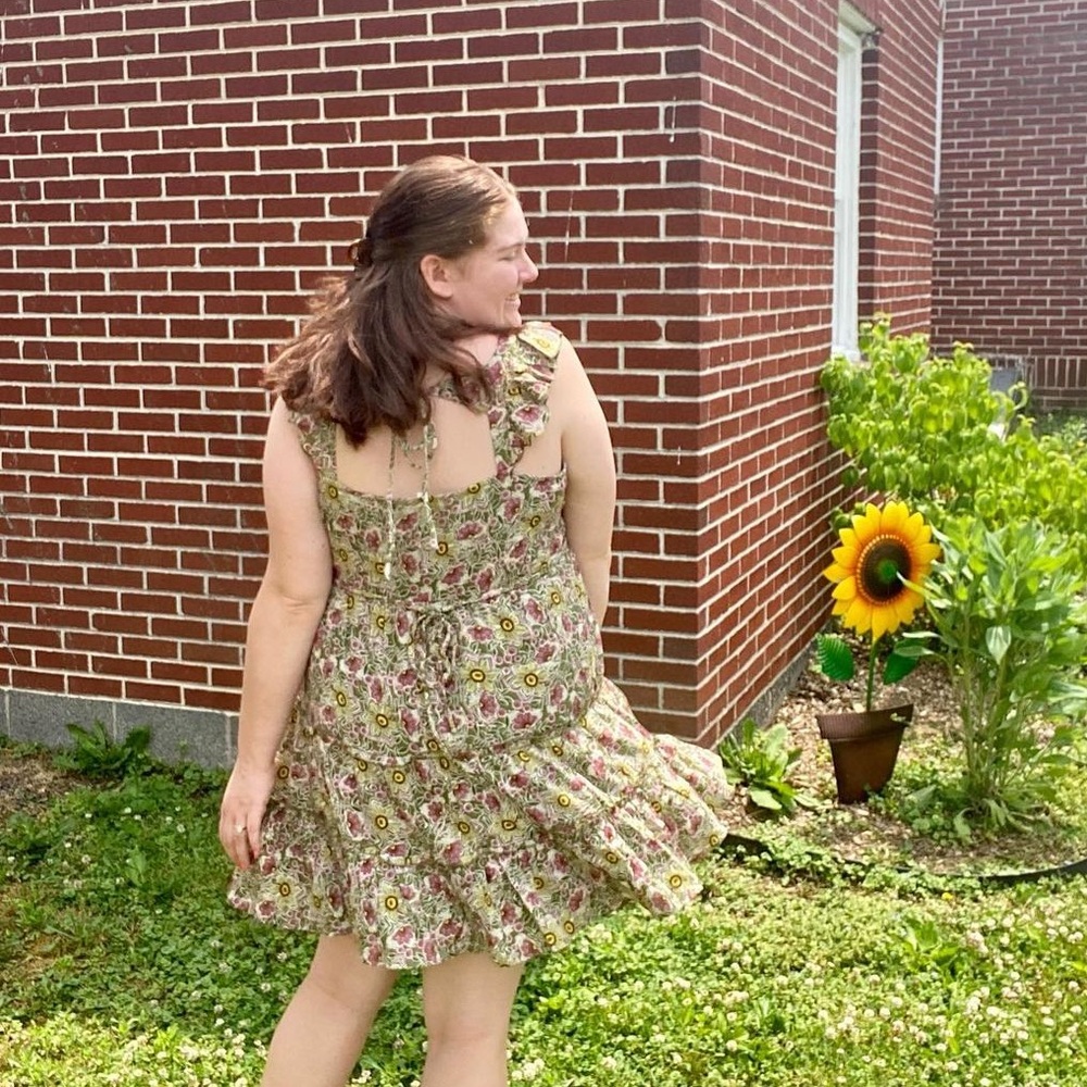 Tie Back Floral Mini Dress